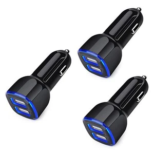 Car Charger For Iphone 3pack 2.4a Dual Port Fast Charge Car Lighter Usb Adapter - Picture 1 of 7