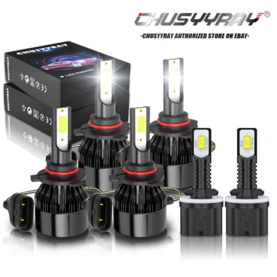 For Saturn Vue 2002-2007 6000K Front LED Headlight Kit + Fog Light 6 Bulbs Combo - Image 1 of 4