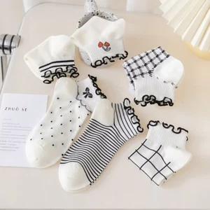 5 paia calze da barca casual carine stile giapponese sottili moda scarpe da donna NUOVE - Foto 1 di 7