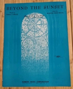 Beyond the Sunset Sacred Sheet Music 1950 Robbins Hymnals Christian Gospel Piano - Picture 1 of 4