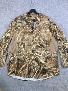 Magellan Outdoors Hunt Gear Shirt Mens 2XL Brown Camo Meg Cool Camo Button Front - Picture 1 of 13