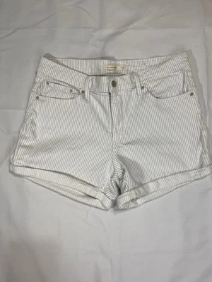 Levi’s Railroad Stripe Mujer’s 32’ Levi’s Blanco y Gris Rayas Largo Medio Foto 1 de 4