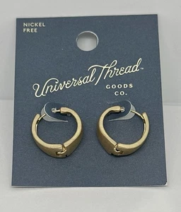 Universal Faden Design Goldfarbene Moderne Creolen Nickelfrei - Bild 1 von 3