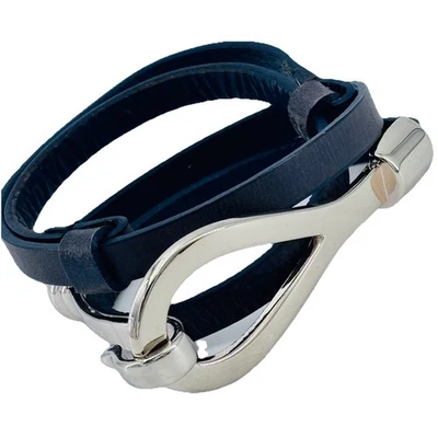 Cinturón Anne Klein Gancho Hebilla Cuero Ajustado Negro S/M Ajustable Minimalista Clásico Foto 1 de 4