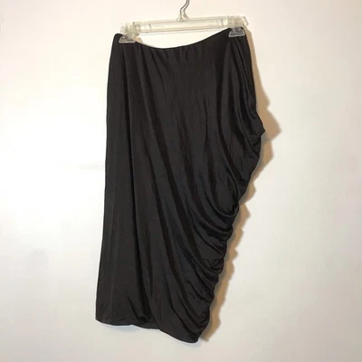 Falda negra elástica viscosa ajustada asimétrica acanalada Dries Van Noten pequeña Foto 1 de 4