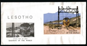 LESOTHO 1984, "BLUE TRAIN" (ELECTRIC), Scott 458 S/S ON F.D.C. - Picture 1 of 1