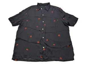 Camisa Para Hombre AllSaints Amapolas Estampado Floral Calce Relajado S/S Abotonada XL Negra - Imagen 1 de 13