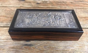 Antique Herbert Hooijkaas Silver Plated Dresser Trinket Box 1920s - Picture 1 of 18