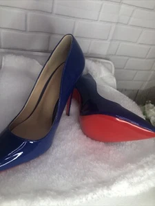 Damen High Heels in rot, top Zustand, Gr. 8 spitz zulaufend blau - Bild 1 von 8