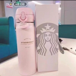 Taza aislada al vacío de café de acero inoxidable Starbucks rosa regalo navideño 500 ml - Imagen 1 de 8