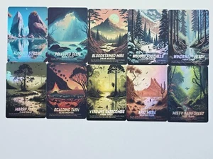 Fetch Land 01 Set Foil-Altered Art Custom MTG Misty Rainforest Scalding Tarn - Picture 1 of 11