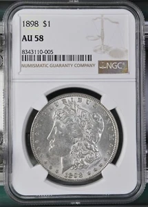 1898 Morgan Dollar NGC Certified AU58 - Picture 1 of 2