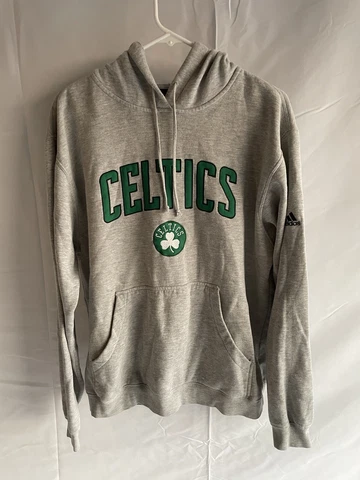 Adidas Boston Celtics Hoodie Sweatshirt Adult Small Gray Pullover NBA Cover