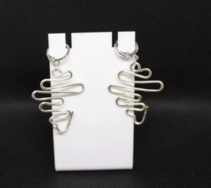Custom Hand Made Copper Earrings Minimalist Silver Ear Clamps Marillas Earrings - Picture 1 of 2