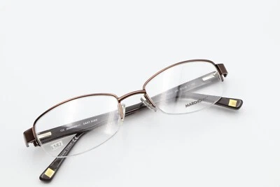 Marcos de media llanta MARCHON NYC TAMMANY 210 marrón satinado 51-18-135 bisagras flexibles L582 Foto 1 de 4