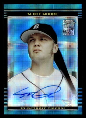 2002 Bowman Draft Picks & Prospects #BDP166 Scott Moore Chrome X-Fractor Auto - Image 1 of 2