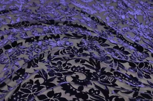 2.5 yd/ Vintage Mulberry Silk velvet Devore fabric Luxury Uzbek Oriental cloth - Picture 1 of 10