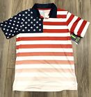 Dsg Boys Xl Polo Golf Shirt Stars & Stripes Usa American Flag Design New