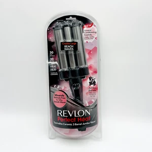 Revlon Perfect Heat Ceramic Large Beach Waves Black RVI084C Curling Iron - Picture 1 of 7