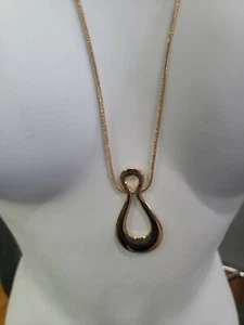 T Tahari Gold Tone Teardrop Necklace  New Max 32 in long - Picture 1 of 2