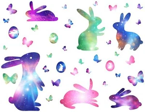 Easter Wall Decals Bunny Decals Easter Eggs Wall Decals Easter Bunnies Wall S... - Picture 1 of 6