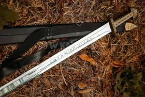 Espada Vikinga del Rey Ragnar Lista para la Batalla Espada Medieval con Vaina y Placa - Imagen 1 de 11