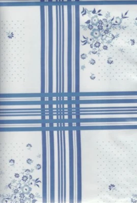 Oilcloth Fabric Oslo Blue Pattern Sold in Yard or Bolt - Image 1 of 2