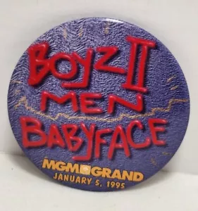 Vintage"" Pin Back Botton BOYZ II HOMBRE - BABYFACE concierto MGM GRAND Enero 95 - Imagen 1 de 2