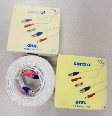 2 SETS Onn 100 Ft BNC Security Cable *Brand New* For Security Systems FREE SHIP! - Image 1 of 4