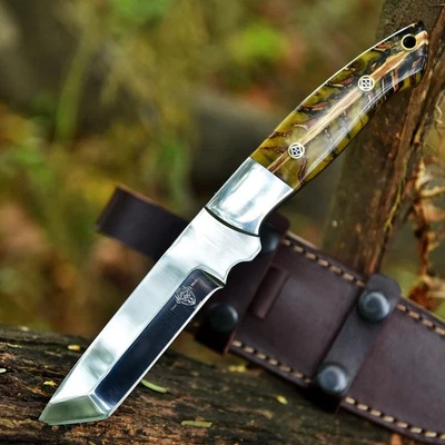 D2 TOOL STEEL Handmade D2 Custom PINE CONE Hunting Skinner Camping TANTO Chopper Sport Knife