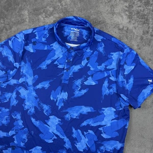 Birdie Bound Poloshirt Herren 3XL Blau Abstrakt Golf Kurzarm Stretch Perform - Bild 1 von 8