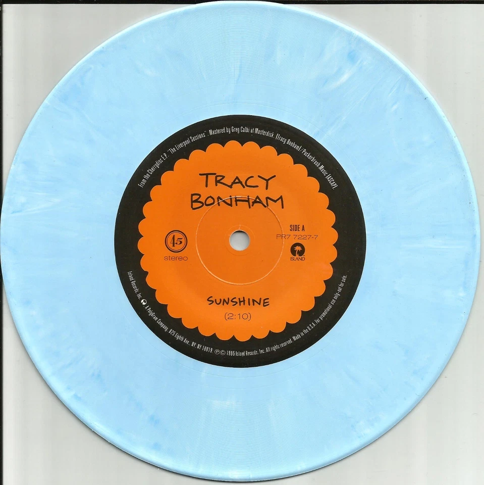 TRACY BONHAM Sunshine UNRELEASE & LIVE PJ HARVEY Cover BLUE PROMO 7 INCH Vinyl - Image 1 of 1