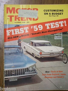 MOTOR TREND OCTOBER 1958 TEST OF NEW CARS FROM ENGLAND JAPAN GERMANY SWEDEN - Picture 1 of 4