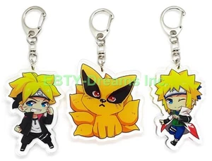 3er Set Naruto Anime Acryl Schlüsselanhänger Boruto, Namikaze Minato, Kurama  - Bild 1 von 2