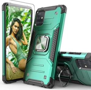 Samsung Galaxy A71 5G with HD Screen Protector, Shockproof, 360° Dark Green - Picture 1 of 7