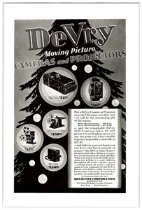 CÁMARAS Y PROYECTORES DEVRY DE NAVIDAD 1929 de colección 6,5" X 10" anuncio de revista años 20 M174 - Imagen 1 de 1