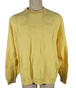 Vintage Tundra Sport Yellow GREEN BAY PACKERS Crewneck Sweater Mens XXL 2XL - Picture 1 of 3