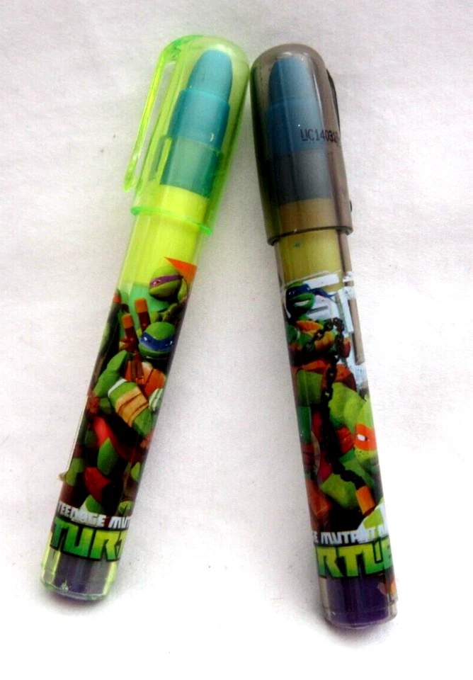 Juego de dos (2) bolígrafos borradores perfumados apilables de 4,5" para niños TMNT - ¡Nuevo! AR3S Foto 1 de 1