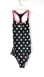 Nike Girl’s Swoosh Dots Racerback One Piece Swimsuit Size M - Picture 1 of 3