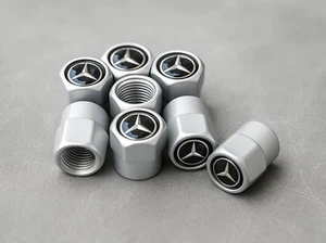 4pcs Silver Valve Dust Caps for Mercedes-Benz Wheels – High Quality - Picture 1 of 10