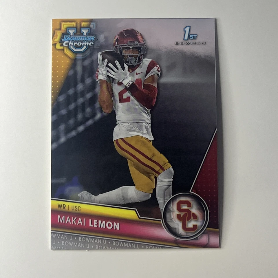 Makai Lemon 1st Rookie RC 2023 Bowman Chrome University Card #160 USC Trojans - Image 1 of 2