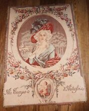 Victorian Lady French Tapestry 19"x28"IN TIMES OF LORE Made in France Unframed