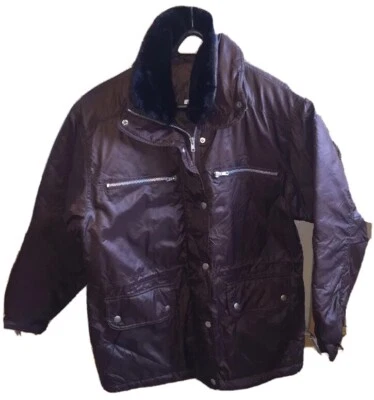 Polar Wind 女式可转换派克外套风暴领外套轰炸机 M 棕色全新带标签 — 第 1/4 张图片