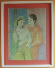 Picasso Serigraph The Lovers on Board mid century Lithograph print Art Vintage