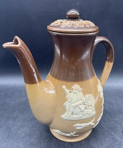 Antique Royal Doulton Lambeth Coffee Pot Pitcher Jug w/ Lid - Picture 1 of 8