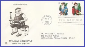 USA4 #3539 ADDR PCS ARTCRAFT FDC STR2 Santa with Red Hat - Picture 1 of 1