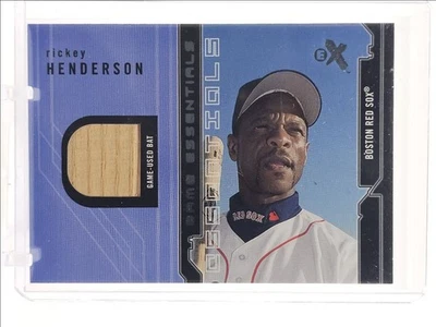 RICKEY HENDERSON 2002 FLEER E-X GAME ESSENTIALS BAT PATCH BASE Q3403 - Image 1 of 2