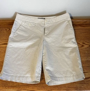 Dockers Collection Bermuda Shorts Women's Khaki Beige Cotton Blend Size 8 - Picture 1 of 3