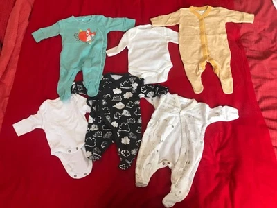 6 NEXT FIRST SIZE BABY GROWS BRAND NEW - Image 1 of 4