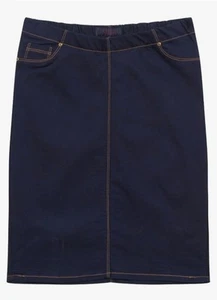 ALEXANDERS OF LONDON Plus size stretch denim midi pencil skirt size 16 L24.5" - Picture 1 of 8